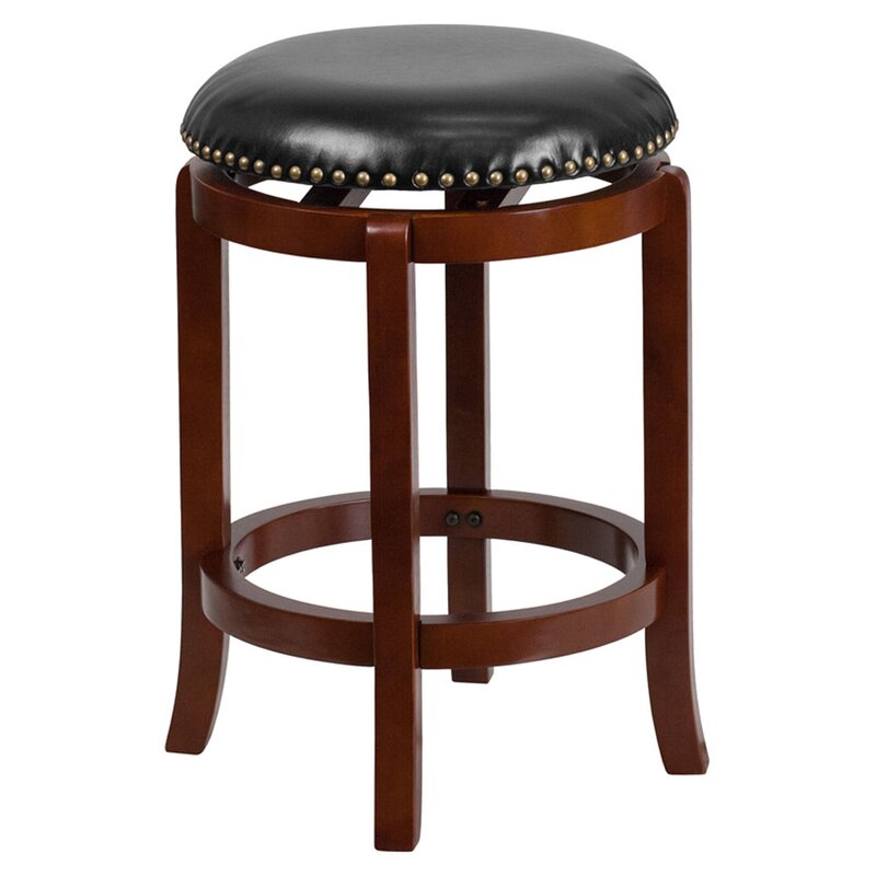 Charlton Home Ravenden Backless 25'' Swivel Bar Stool | Wayfair